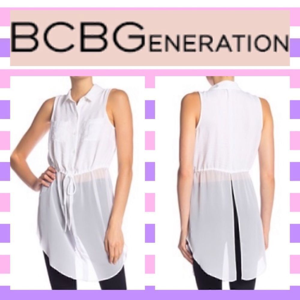 NWT MSRP $78 BCBG Drawstring Waist Top Women's Size Small